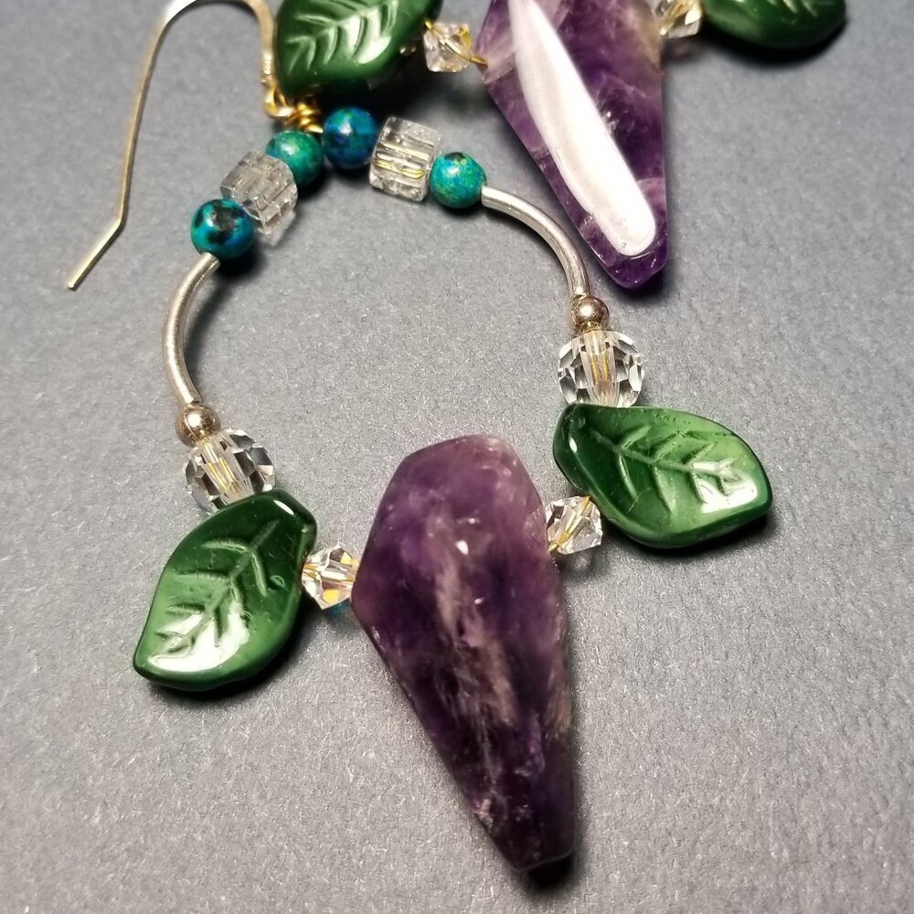 Handcrafted Amethyst Dangle Earrings - image 2